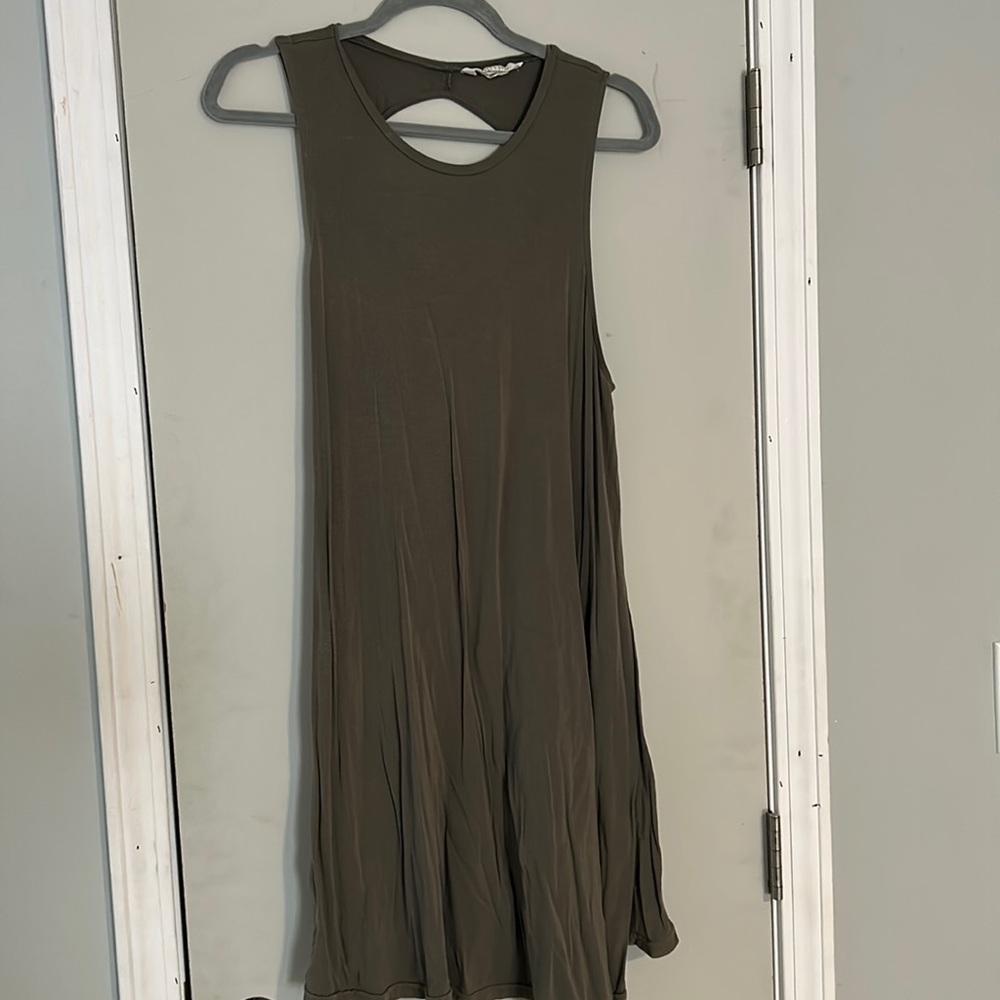 Hunter green open back dress